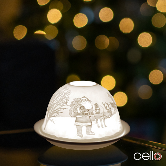 Cello Tealight Dome - Father Christmas