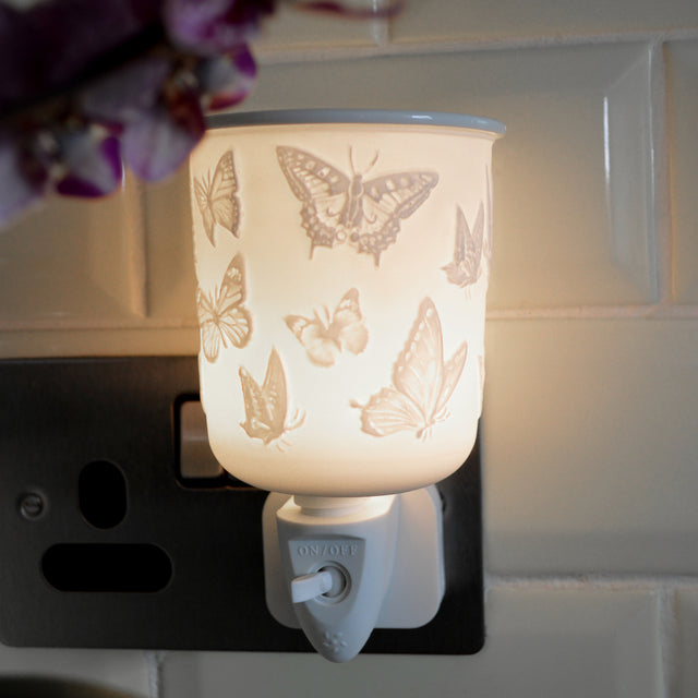 Cello Porcelain Plug In Electric Wax Burner - Butterfly