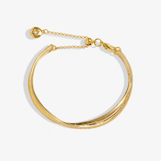 Joma Jewellery Bracelet Bar - Gold Crossover Bangle