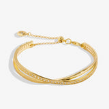 Joma Jewellery Bracelet Bar - Gold Crossover Bangle
