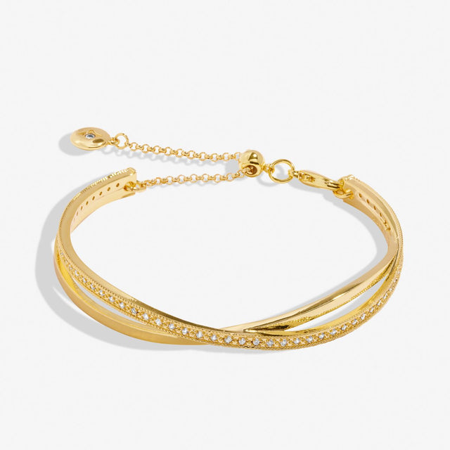 Joma Jewellery Bracelet Bar - Gold Crossover Bangle