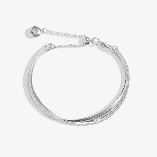 Joma Jewellery Bracelet Bar - Silver Crossover Bangle