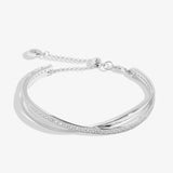 Joma Jewellery Bracelet Bar - Silver Crossover Bangle