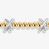 Joma Jewellery Bracelet Bar - Gold Base Silver Kisses Silver & Gold Plated