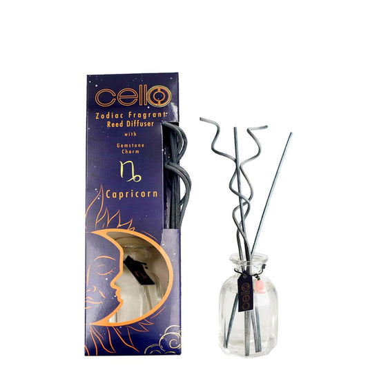 Cello Zodiac Reed Diffuser - Capricorn with Rose Quartz -  Ethereal Skies