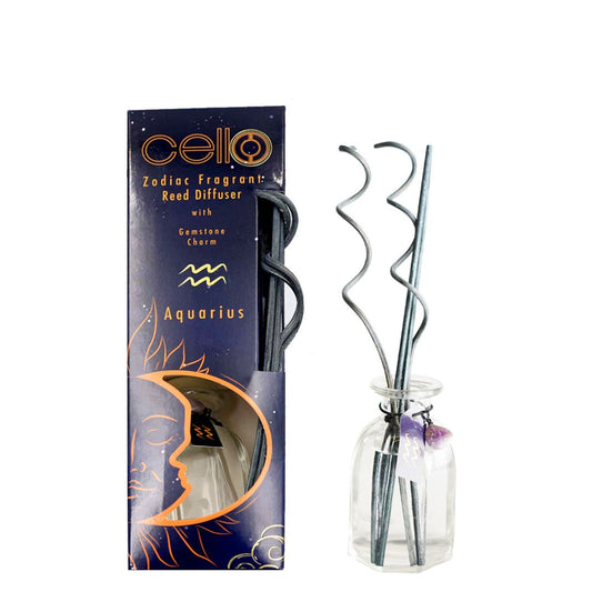 Cello Zodiac Reed Diffuser - Aquarius with Amethyst - Arcane Oceans