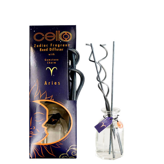 Cello Zodiac Reed Diffuser - Aries with Red Jasper - Ephemeral Breeze