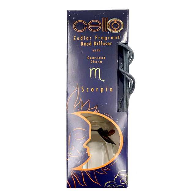 Cello Zodiac Reed Diffuser - Scorpio with Citrine Gem - Ethereal Skies