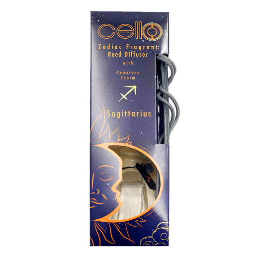 Cello Zodiac Reed Diffuser - Sagittarius with Blue Sodalite - Mystical Fruits