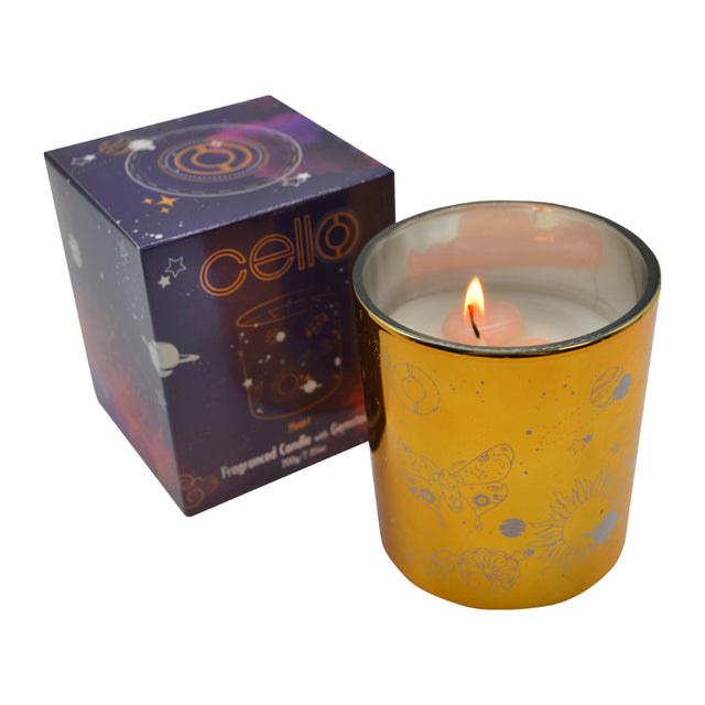 Cello - Gemstone Celestial Candle with Rose Quartz - Blossoming Bliss