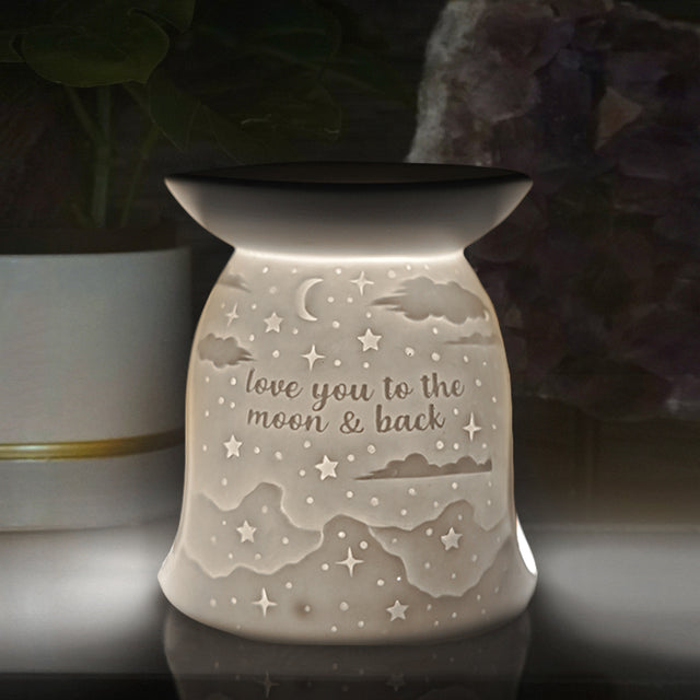 Cello Porcelain Tealight Burner - Love You To The Moon & Back