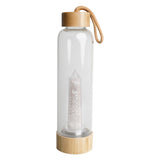 Bamboo Crystal Drinking Flask 500ml - Quartz Chips