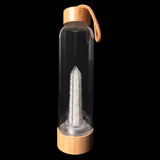 Bamboo Crystal Drinking Flask 500ml - Quartz Chips