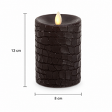 Luminara Indoor 3.0" x 4.0" Black Crocodile Embossed Candle