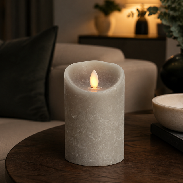 Luminara Indoor 3.0" x 5.0" Vintage Grey Candle