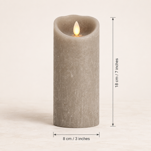 Luminara Indoor 3.0" x 7.0" Vintage Grey Candle