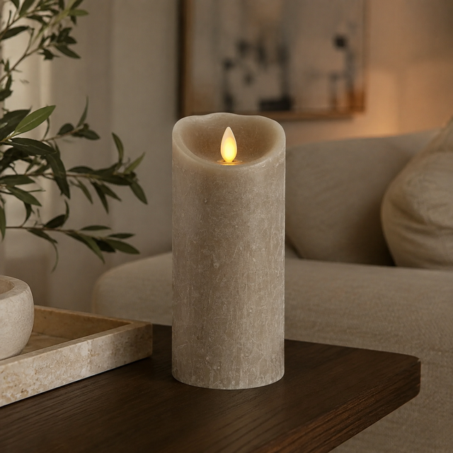 Luminara Indoor 3.0" x 7.0" Vintage Grey Candle