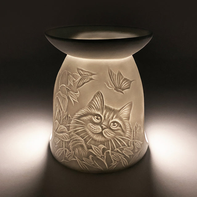 Cello Porcelain Tealight Burner - Cat
