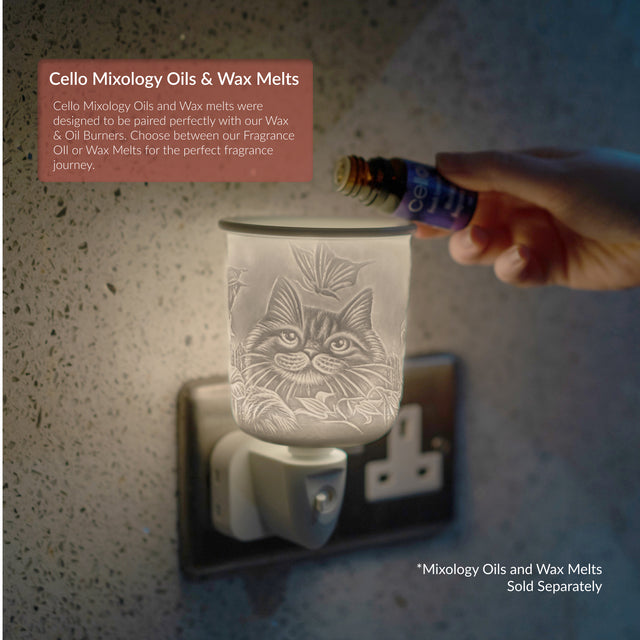 Cello Porcelain Plug In Electric Wax Warmer - Cat