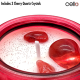 Cello Gemstone Candle -  Foraged Wild Berries with Cherry Quartz