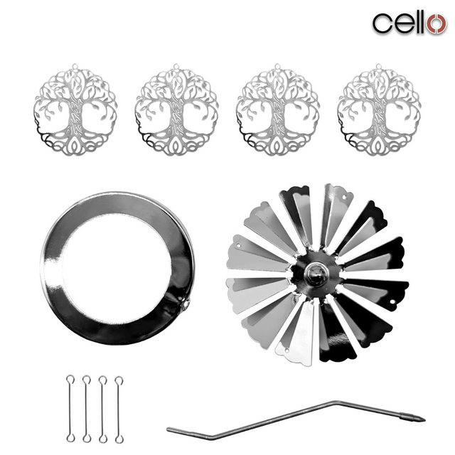 Cello Gemstone Candle with Convection Spinner 200g - Finely Woven Silk with Turquenite
