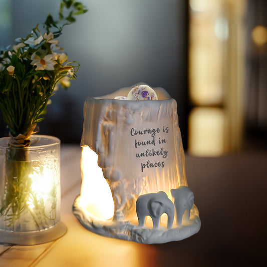 Cello Elephant Tealight Burner - Courage is found in unlikely places