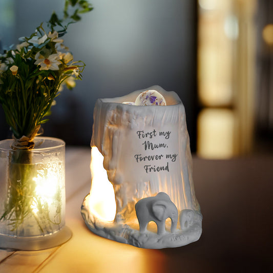 Cello Elephant Tealight Burner - First my Mum, Forever my friend