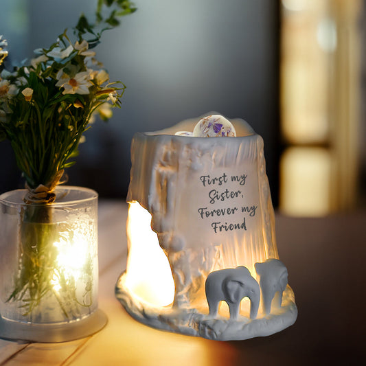 Cello Elephant Tealight Burner - First my Sister, Forever my friend