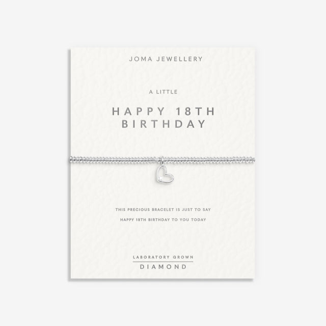 Joma Jewellery Bracelet - Happy 18th Birthday with Lab Grown Diamond