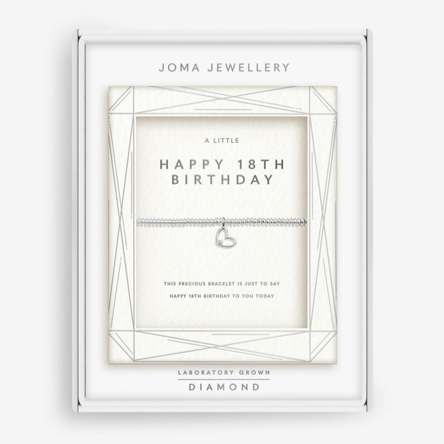Joma Jewellery Bracelet - Happy 18th Birthday with Lab Grown Diamond