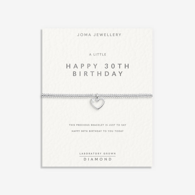 Joma Jewellery Bracelet - Happy 30th Birthday with Lab Grown Diamond