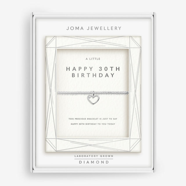 Joma Jewellery Bracelet - Happy 30th Birthday with Lab Grown Diamond