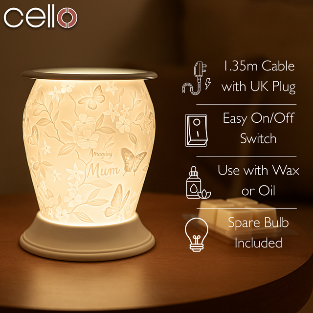 Cello Electric Wax Burner Porcelain Barrel - Amazing Mum