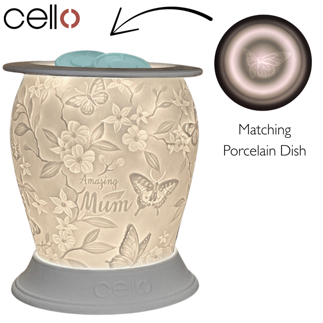 Cello Electric Wax Burner Porcelain Barrel - Amazing Mum