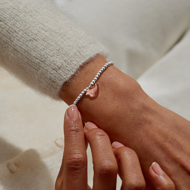 Joma Jewellery Silver & Rose Gold Bracelet - Christmas Robin - A Little