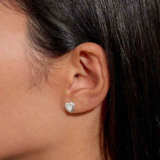 Joma Jewellery Silver Earrings - With Love - A Little