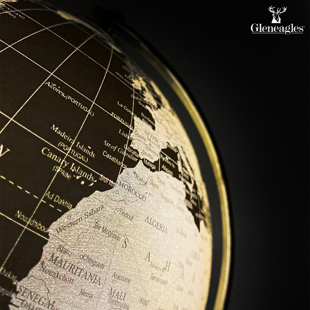 Gleneagles Travel Globe -  Black & Gold