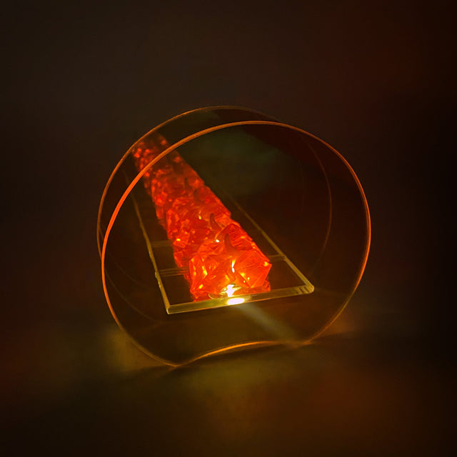 Gleneagles Gold Round Large Infinity Flame - LED Battery Lamp