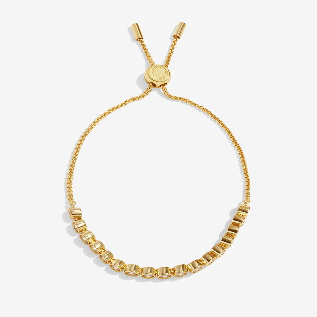 Joma Jewellery Bracelet Bar - Round CZ Tennis - Gold