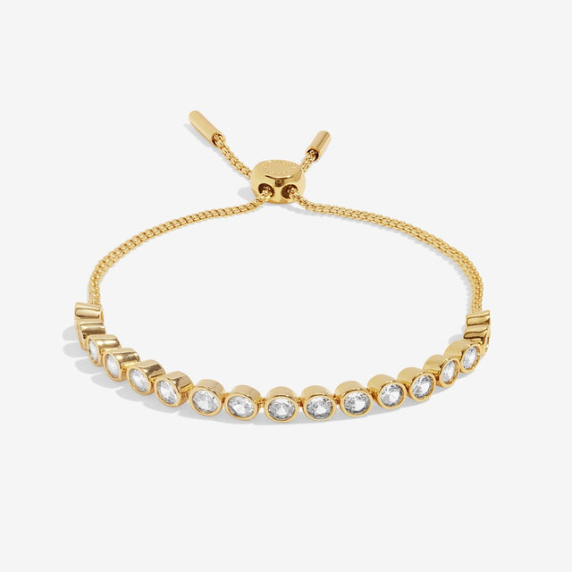 Joma Jewellery Bracelet Bar - Round CZ Tennis - Gold
