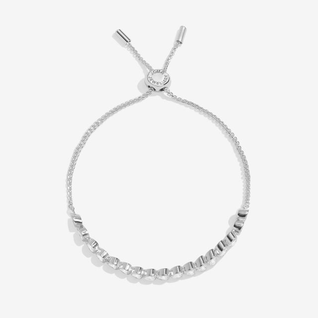 Joma Jewellery Bracelet Bar - Heart CZ Tennis - Silver