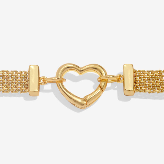Joma Jewellery Bracelet Bar - Gold Heart Clasp