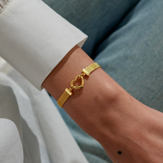 Joma Jewellery Bracelet Bar - Gold Heart Clasp