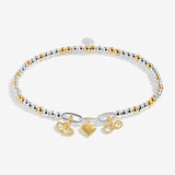 Joma Jewellery Bracelet Bar - Infinity Heart Charms - Silver & Gold Plated