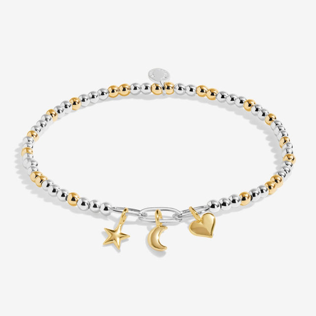 Joma Jewellery Bracelet Bar - Celestial Charms - Silver & Gold Plated