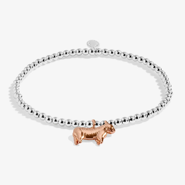 Joma Jewellery Silver & Rose Gold Bracelet - A Wee 'Och Aye The Moo' - A Little