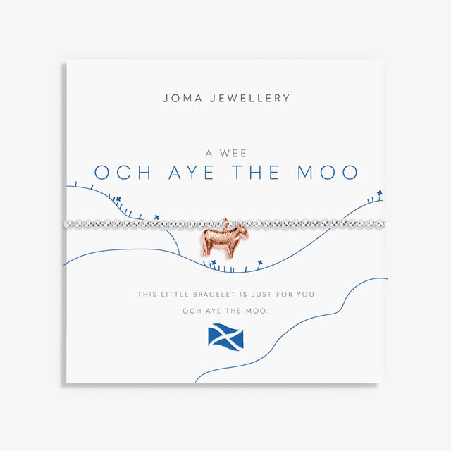 Joma Jewellery Silver & Rose Gold Bracelet - A Wee 'Och Aye The Moo' - A Little