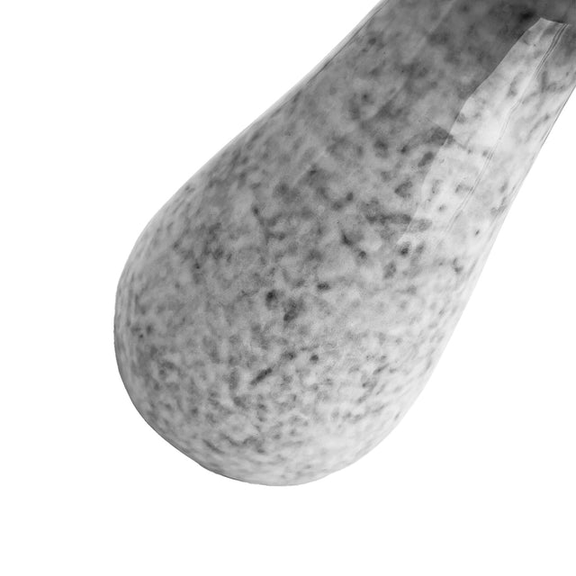 Detailed close-up of porcelain mushroom stem, showing textured handcrafted finish and natural glaze.