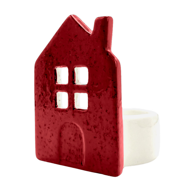 Cello Home Silhouette Candle Holder - Red