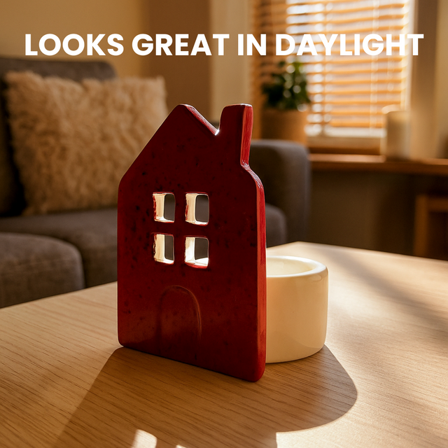 Cello Home Silhouette Candle Holder - Red